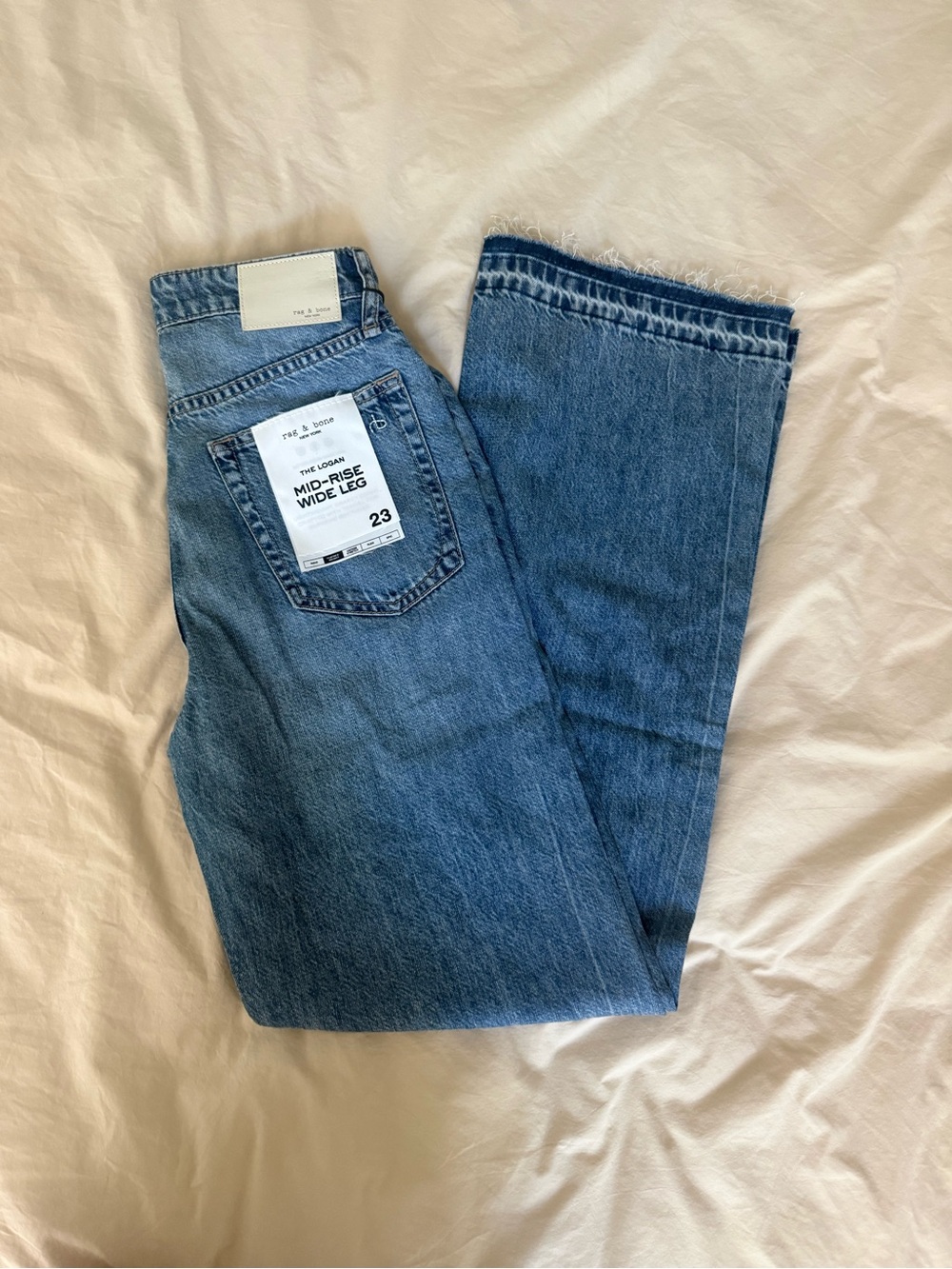 rag & bone Light Blue Wide Leg Jeans - Picture 7 of 9